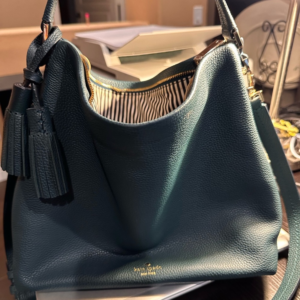Kate Spade Emerald Forest Green New York Orchard Street Natalya Shoulder Bag